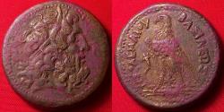 Ancient Coins - PTOLEMY III EUERGETES 34mm triobol. Eagle standing, Chi-Ro between legs.
