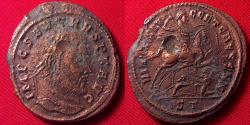 Ancient Coins - SEVERUS II AUGUSTUS AE large follis. Ticinum. Severus II on horseback, riding down foes