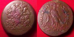 Ancient Coins - PTOLEMY IV PHILOPATOR AE 42mm drachm. 71.5 grams. Alexandria, Egypt. Eagle on thunderbolt.