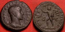 Ancient Coins - SEVERUS ALEXANDER AE as. Sol standing left, hand raised, holding whip. 10.6g