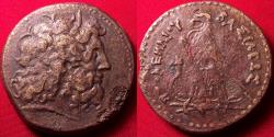 Ancient Coins - PTOLEMY IV PHILOPATOR AE 35mm triobol. 34.3 grams. Eagle standing, DI between legs