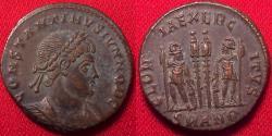 Ancient Coins - CONSTANTINE II CAESAR AE3. Antioch mint. GLORIA EXERCITVS, soldiers & standards. Detailed