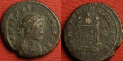 Ancient Coins - CRISPUS CAESAR AE3. BEATA TRANQUILLITAS, globe on altar, stars above. Lugdunum mint