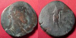 Ancient Coins - COMMODUS AE sestertius. Jupiter standing left, holding sceptre & thunderbolt