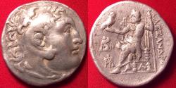 Ancient Coins - ALEXANDER III THE GREAT AR silver tetradrachm. CHIOS, Ionian Islands. Sphinx in left field. Herakles / Zeus.
