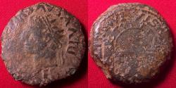 Ancient Coins - DIVUS AUGUSTUS AE 'dupondius'. Augusta Emerita, Lusitania. City gate with twin portals. Scarce