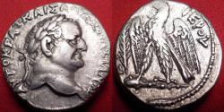 Ancient Coins - VESPASIAN AR silver tetradrachm. Seleucis & Pieria. Eagle on club. Year 2 (69-70 AD).
