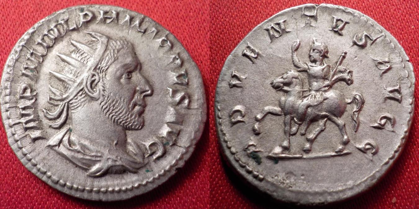 PHILIP I THE ARAB AR silver antoninianus. ADVENTUS, Philip on