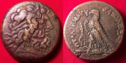 Ancient Coins - PTOLEMY IV PHILOPATOR AE 33mm triobol. 38.1 grams. Eagle standing, DI between legs