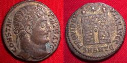 Ancient Coins - CONSTANTINE I THE GREAT silvered AE3. Antioch mint. City gates of Antioch