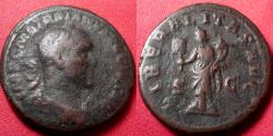 Ancient Coins - TRAJAN DECIUS AE as. Rome, 250 AD. Liberalitas standing