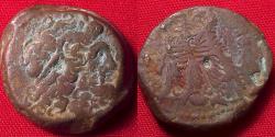 Ancient Coins - PTOLEMY IX & PTOLEMY X AE '40 drachms' (obol). Two eagles. 113-81 BC