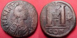 Ancient Coins - ANASTASIUS AE 33mm follis. Constantinople mint. Large M, stars in fields