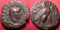 Ancient Coins - GALLIENUS AE billon tetradrachm. Alexandria, Egypt, regnal year 13 (265-266 AD). Eagle standing, wreath in its beak, palm branch behind.