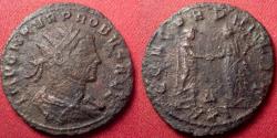 Ancient Coins - PROBUS AE antoninianus. Siscia. CONCORDIA MILIT, Probus & Concordia standing, clasping hands