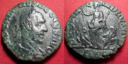 Ancient Coins - TRAJAN DECIUS AE 28mm. PROVINCIA DACIA, Moesia standing between bull & lion. Struck at Viminacium, Moesia.
