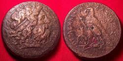 Ancient Coins - PTOLEMY IV PHILOPATOR AE 42mm drachm. 67.5 grams. Alexandria, Egypt. Eagle on thunderbolt.