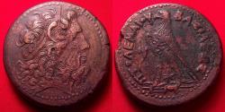 Ancient Coins - PTOLEMY III EUERGETES AE large drachm. 71.0 grams. Eagle on thunderbolt, Chi-Rho below