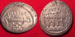 Ancient Coins - LUCIUS CORNELIUS SULLA & QUINTUS POMPEIUS RUFUS AR silver denarius. Curule chairs of Consuls Sulla & Pompeius Rufus Sr. Struck 54 BC
