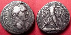 Ancient Coins - VESPASIAN AR silver tetradrachm. Eastern mint, likely Antioch. Eagle standing on thunderbolt.