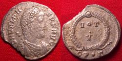 Ancient Coins - VALENS AR silver siliqua. VOT V in wreath. Constantinople