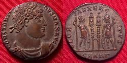 Ancient Coins - CONSTANTINE I THE GREAT AE follis. GLORIA EXERCITUS, Soldiers & standards. Antioch mint. Lovely