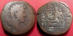 Ancient Coins - LUCIUS VERUS AE drachm. Alexandria, Egypt. Tyche reclining on couch, holding rudder