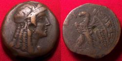 Ancient Coins - PTOLEMY V EPIPHANOS AE middle bronze. 204-180 BC. Wreathed Isis / Eagle on thunderbolt