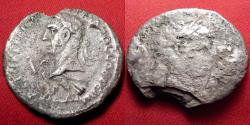 Ancient Coins - TRAJAN AR silver tetradrachm. 98-99 AD. LEFT facing bust, extremely rare, only six known to RPC.