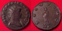 Ancient Coins - GALLIENUS billon antoninianus. Aeclepius standing left, holding caduceus staff.