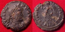 Ancient Coins - VALENS AE3. Alexandria mint. Victory advancing left, holding wreath & palm