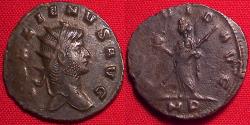 Ancient Coins - GALLIENUS AE antoninianus. Mediolanum. Providentia standing, holding globe & sceptre.