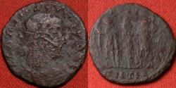 Ancient Coins - DELMATIUS (Dalmatius) Caesar, AE4. Two soldiers. Spelling variant in Delmatius' name. Thessalonica