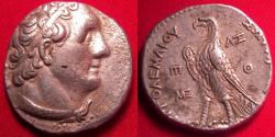 Ancient Coins - PTOLEMY II PHILADELPHOS AR silver tetradrachm. Ake, 249-248 BC. Eagle on thunderbolt.