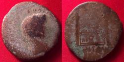 Ancient Coins - TIBERIUS, as Caesar, AE as. The Altar of Lugdunum, struck 12-14 AD.