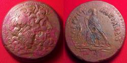Ancient Coins - PTOLEMY IV PHILOPATOR AE 41mm drachm. 67.5 grams. Alexandria, Egypt. Eagle on thunderbolt.
