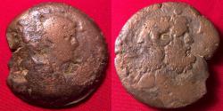 Ancient Coins - FAUSTINA II JUNIOR AE drachm. Alexandria. Head of Zeus Ammon. Very rare, not in BMC.