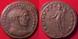 Ancient Coins - MAXIMIANUS AE large follis. 10 grams! Heraclea mint. Genius standing