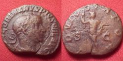Ancient Coins - GORDIAN III AE as. IOVI STATORI, Jupiter standing, holding thunderbolt & scepter.