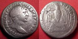 Ancient Coins - TRAJAN AR silver tetradrachm. Eagle standing on club. Tyre, Phoenicia, 113 AD