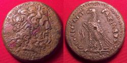 Ancient Coins - PTOLEMY III EUERGETES 34mm triobol. Eagle standing, Chi-Ro between legs.