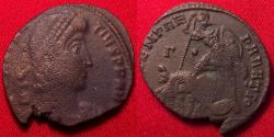 Ancient Coins - CONSTANTIUS II AE3. FEL TEMP REPARATIO, soldier spearing fallen horseman.