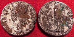 Ancient Coins - AELIUS CAESAR fouree denarius. Pietas standing, sacrificing over altar.