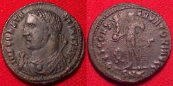 Ancient Coins - CONSTANTINE I THE GREAT AE follis. Cyzicus, 317-320 AD. Jupiter standing left