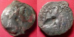 Ancient Coins - PTOLEMY VI PHILOMETOR AE 27mm middle bronze. Second sole reign, 163-145 BC. Wreathed Isis, Eagle with open wings