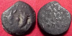 Ancient Coins - JOHN HYRKANOS I (Yehohanan) AE prutah. Hasmoneans, 134-104 BC. Double cornucopia