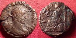 Ancient Coins - NUMERIAN AE tetradrachm. Alexandria, year 2 (284 AD). Athena seated left.
