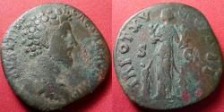 Ancient Coins - MARCUS AURELIUS CAESAR AE sestertius. Pietas standing with four children