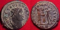 Ancient Coins - SEVERUS II AUGUSTUS AE post-reform radiate fraction. Alexandria. Severus II receiving Victory from Jupiter