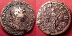 Ancient Coins - PHILIP I THE ARAB AE as. PAX AETERNA, Pax standing, holding branch & scepter.